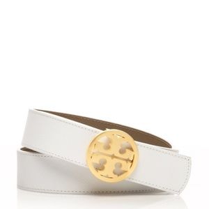 Tory Burch classic reversible belt white/tan XS